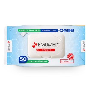 Toalla Emumed Antibac Adulto 50u bol Cx24 Celeste